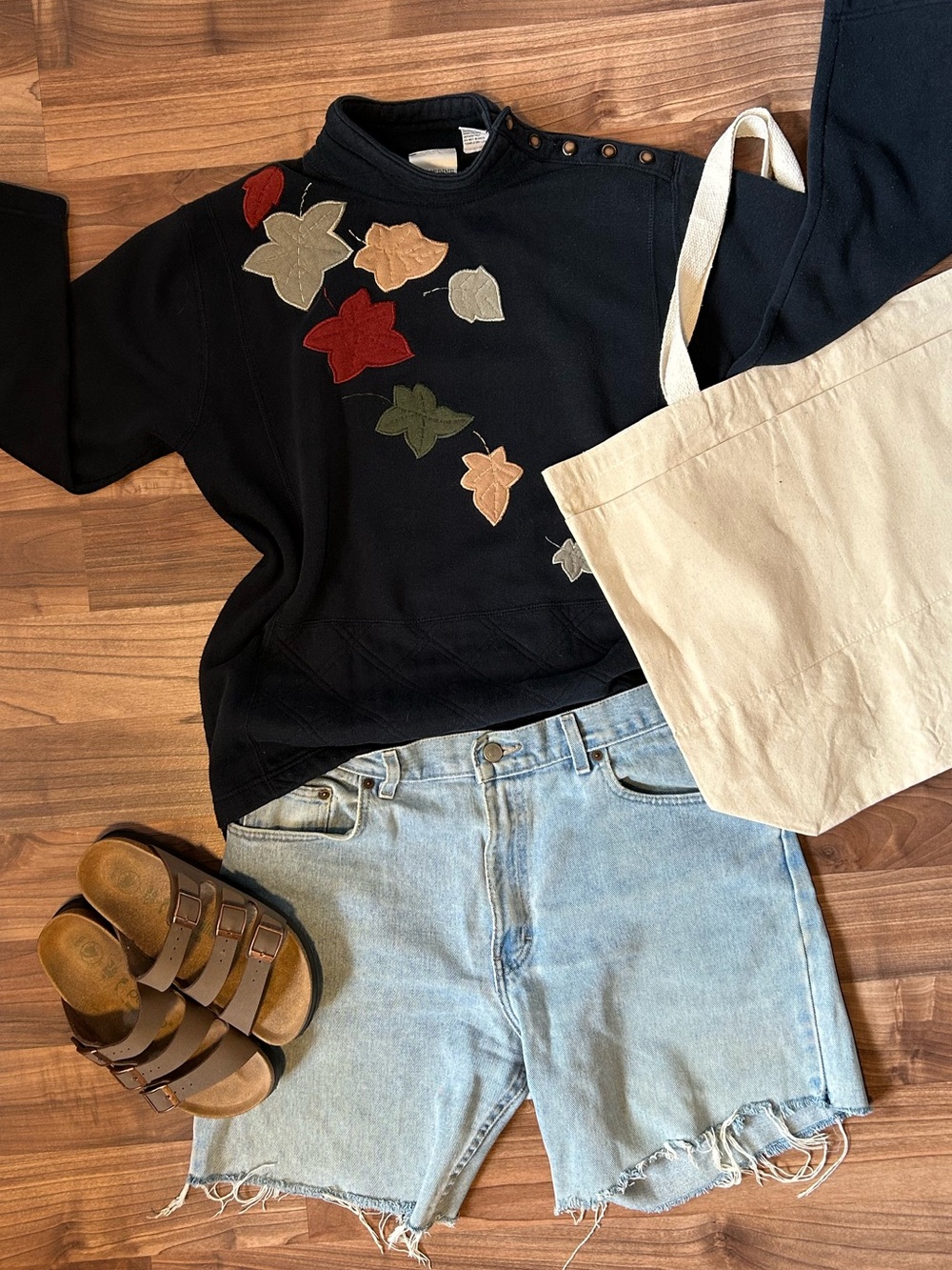 Vintage Fall Leaves Mock Neck Cottagecore sweatshirt